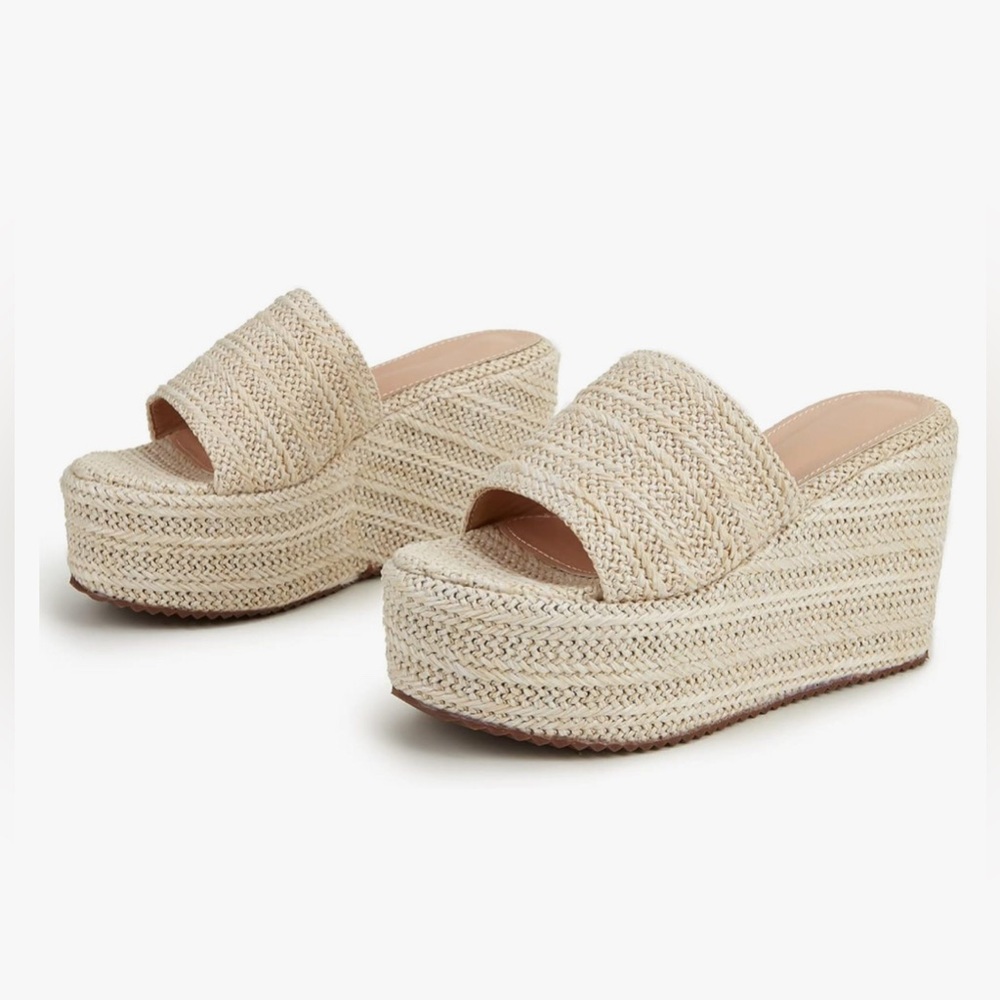 Womens Espadrille Platform Wedges Heel Sandals Open Toe Slides Bohemia Sandals